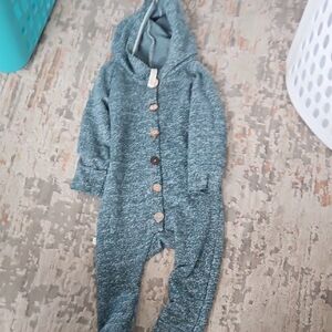 Cozy Blue Hooded Kids One Piece